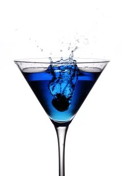 Cocktail olive splash Stock Photos
