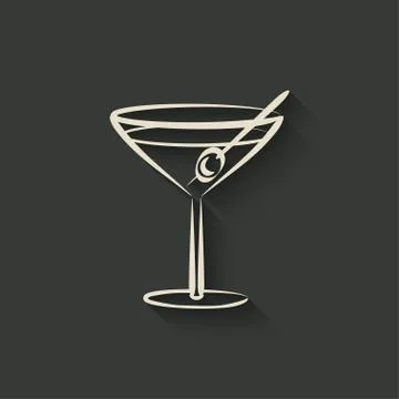 Cocktail with olives Stock Illustration