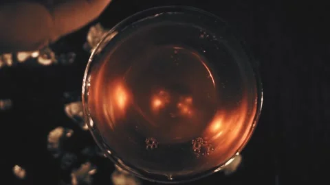 Cocktail with orange. Top view Stock Footage 129883510