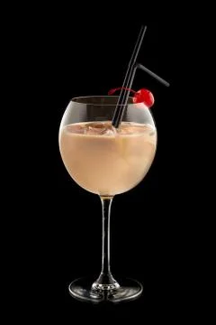 Cocktail Orgasm on black background Stock Photos