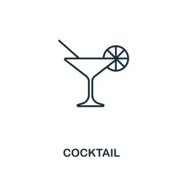 Cocktail outline icon. Simple element illustration. Cocktail icon symbol design Illustrazione stock