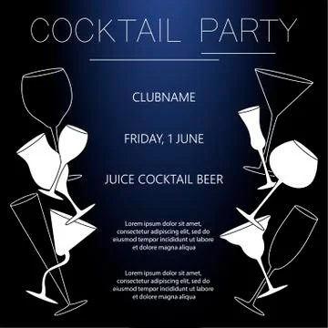 Cocktail party flyer Stock Illustration