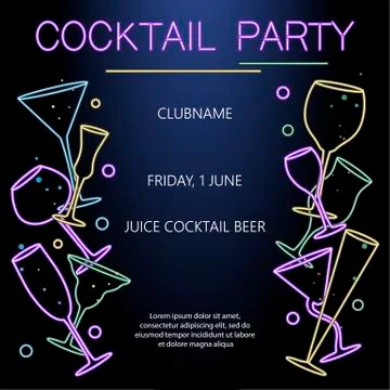 Cocktail party flyer Stock Illustration