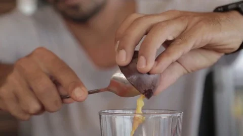 Cocktail with passion fruit Stock Footage 71617856