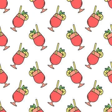 Cocktail pattern Stock Illustration