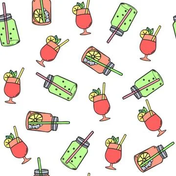 Cocktail pattern Stock Illustration