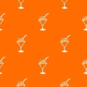 Cocktail pattern orange Stock Illustration