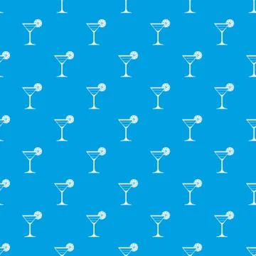 Cocktail pattern seamless blue 스톡 일러스트