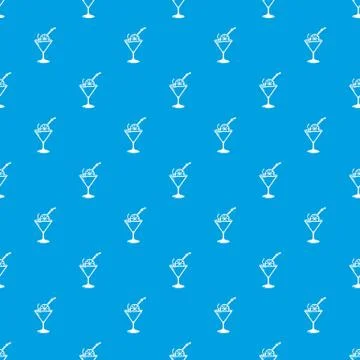 Cocktail pattern vector seamless blue Stock Illustration