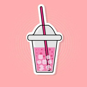 Cocktail in a plastic cup Stock Illustration