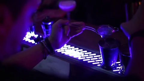 Cocktail Preparation Upscale Bar Stock Footage 75737788