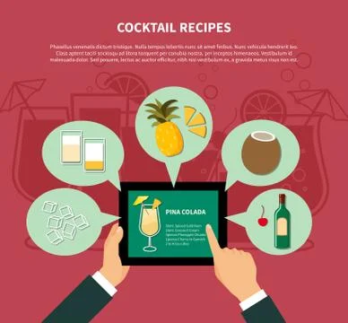 Cocktail Recipe Template Illustration