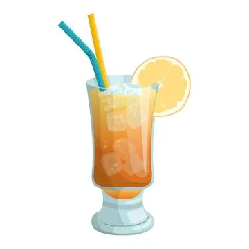 Cocktail screwdriver with gin. vector illustration on a white background Stock Illustration