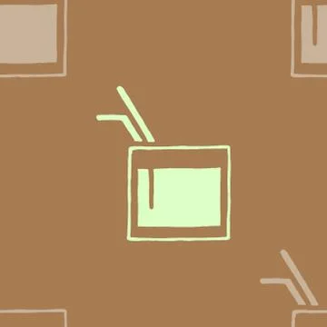 Cocktail seamless pattern. Vector illustration of a glass of orange juice wit Stock Illustration