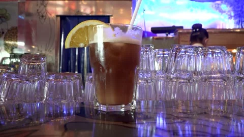 Cocktail served in a Bar Stock Footage 251741398