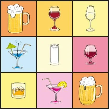 Cocktail set Stock Illustration
