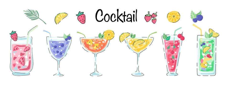 Cocktail set Stock Illustration