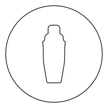 Cocktail shaker bar icon in circle round black color vector illustration im.. Stock Illustration