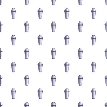 Cocktail shaker bar tools seamless pattern background Stock Illustration