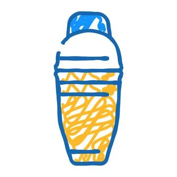 Cocktail shaker bartender icon doodle illustration Illustrazione stock