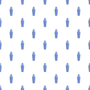 Cocktail shaker blue pattern repeating on white background Stock Illustration