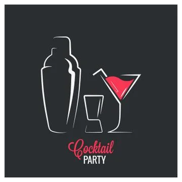 Cocktail shaker design background Stock Illustration