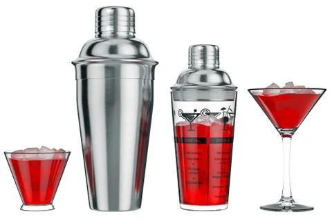 Cocktail shaker, front view Stock Illustration