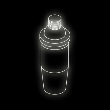 Cocktail shaker glowing on black background party concept Stock Illustration