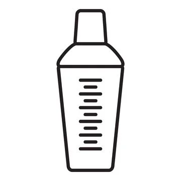 Cocktail shaker with measuring lines for bartending Stock Illustration