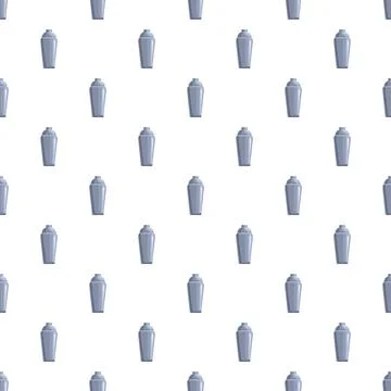 Cocktail shaker objects forming seamless pattern on white イラスト素材