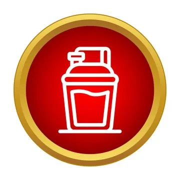 Cocktail shaker preparing drink icon in red circle Stock Illustration