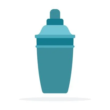 Cocktail shaker vector flat material design isolated object on white background. Stock Illustration
