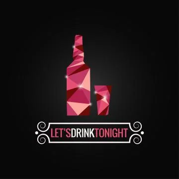 Cocktail shot poly design background Illustrazione stock