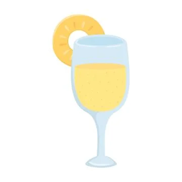 Cocktail with slice pineapple fruit drink fresh isolated design icon Stock Illustration