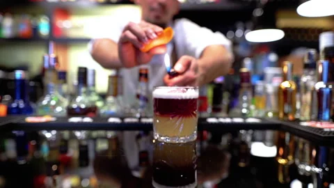 Cocktail Slow Motion Fire Stock Footage 165410968