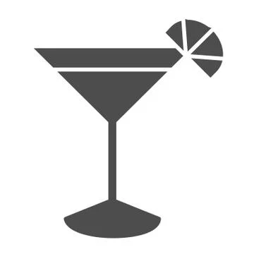 Cocktail solid icon, drinks concept, Martini cocktail sign on white background Stock Illustration