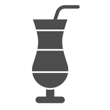 Cocktail solid icon, drinks concept, Cocktail in hurricane glass sign on white イラスト素材