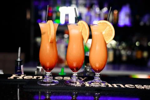 Cocktail stands on the table 库存照片