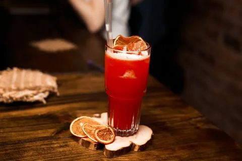 Cocktail stands on the table 库存照片