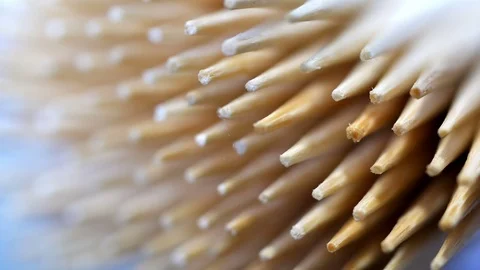 Cocktail stick or toothpick macro focus pull Stock-Footage 84426916