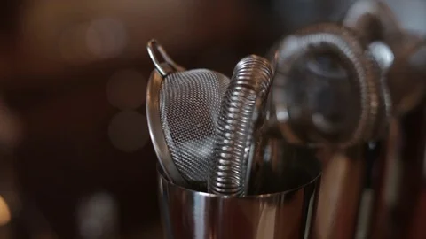 Cocktail Strainers Stock Footage 77034159