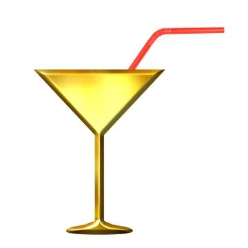 Cocktail with straw Illustrazione stock