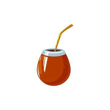 Cocktail with straw isolated cold iced tea icon Stock Illustration