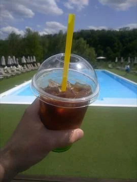 Cocktail with a straw. Foto stock