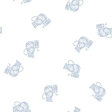 Cocktail summer glyph seamless pattern Illustrazione stock