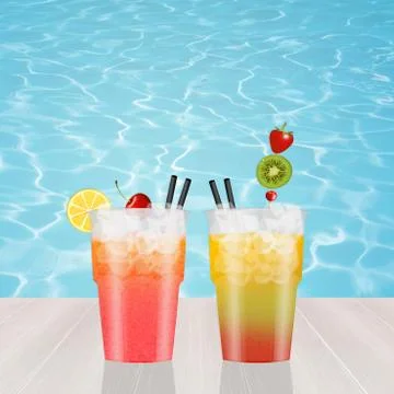 Cocktail in summer Stock Illustration