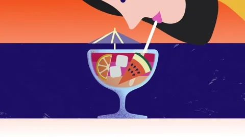 Cocktail on the sunset Video stock 304416009