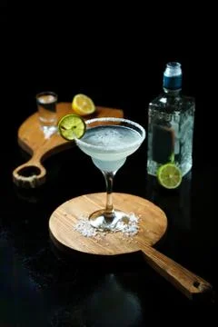 Cocktail with tequila on the table Stock Photos