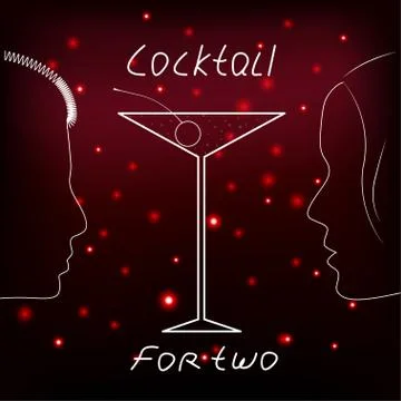 Cocktail for two Stock Illustration