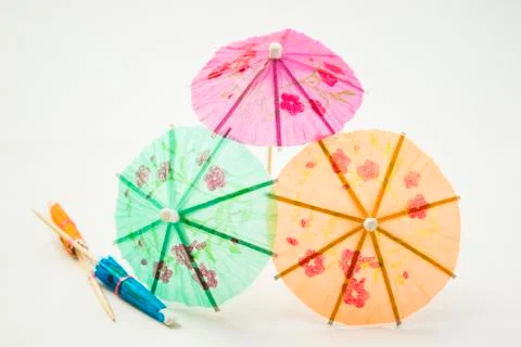Cocktail umbrellas Stock Photos